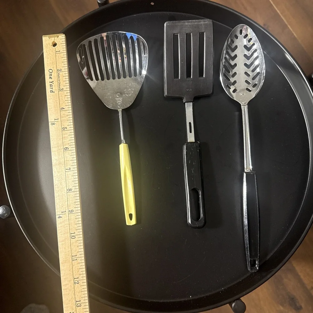 Vintage Ekco A&J Slotted Spatula Skimmer Spoon Kitchamajig Utensil Lot‎ 3 PC USA